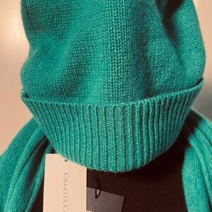 Charter-club Women's Peacock Green 100% cashmere beanie. NWT
